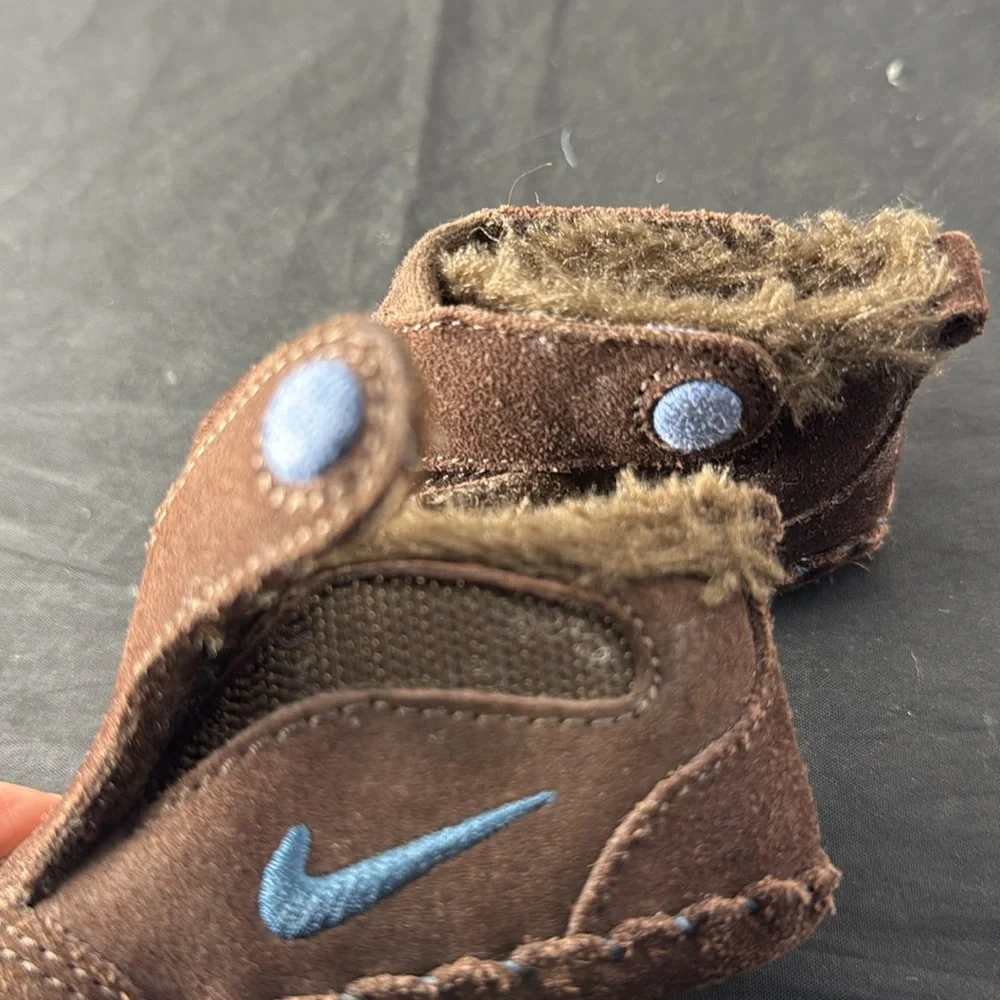 Vintage Nike Baby Crib Sneaker Booties 1C brown boots RARE
